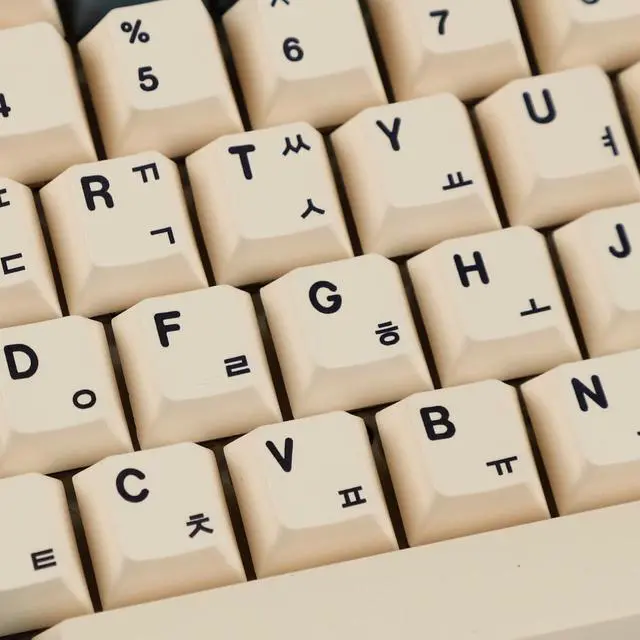 Alt view image 4 of 7 - 145 Apricot Yellow Korean Dye-Sub Mac Keycaps Thick PBT Cherry Profile Key caps for TKL 61 64 68 75 87 96 104 108 GMMK MX Mechanical Keyboard