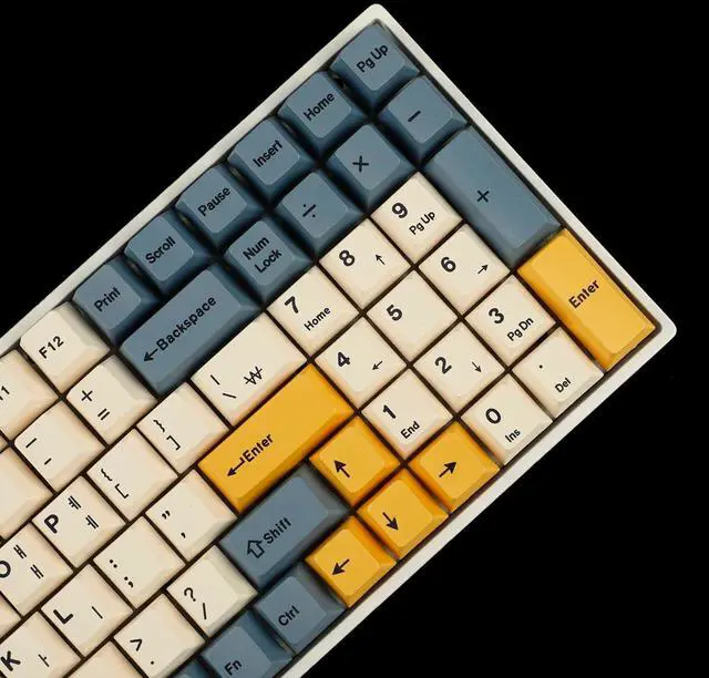 Alt view image 5 of 7 - 145 Apricot Yellow Korean Dye-Sub Mac Keycaps Thick PBT Cherry Profile Key caps for TKL 61 64 68 75 87 96 104 108 GMMK MX Mechanical Keyboard