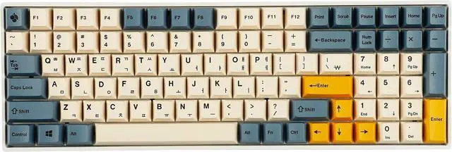 Alt view image 6 of 7 - 145 Apricot Yellow Korean Dye-Sub Mac Keycaps Thick PBT Cherry Profile Key caps for TKL 61 64 68 75 87 96 104 108 GMMK MX Mechanical Keyboard