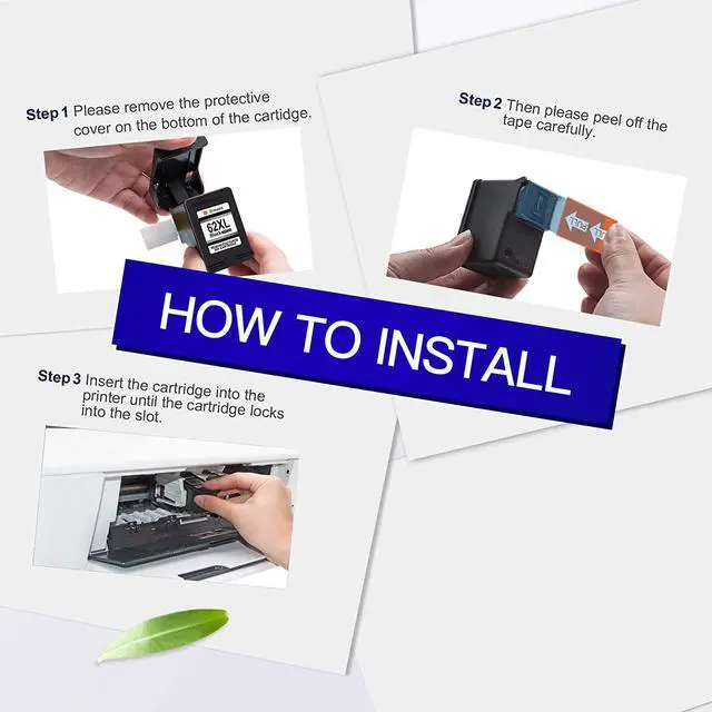 Alt view image 4 of 7 - GPC Image Remanufactured Ink Cartridge Replacement  62XL 62 XL Compatible for Envy 5540 7645 5642 5542 5643 5640 7644 7643 OfficeJet 5740 200 5745 5741 Printer Tray (1 Black 1 Tri-Color)