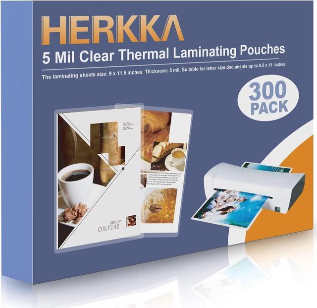 HERKKA 300 Pack Laminating Sheets, Holds 8.5 x 11 Inch Sheets, 5