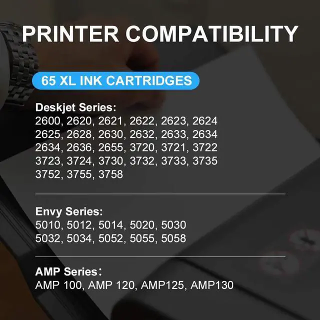 Alt view image 4 of 7 - FACMS Remanufactured Ink Cartridges Replacement  65XL 65 XL Ink Cartridge for Envy 5055 5052 5058 DeskJet 3755 2652 2655 3722 3723 3752 3758 3730 3720 3700 2622 2655 Printer (1 Black, 1 Color)