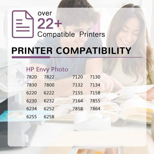 Alt view image 6 of 7 - Inktopia Remanufactured Ink Cartridge Replacement  64 XL 64XL for Envy Photo 7858 7855 7155 6255 6252 7120 6232 7158 7164 Envy 5542 Tango X Terra Printer (1 Black, 1 Tri-Color)
