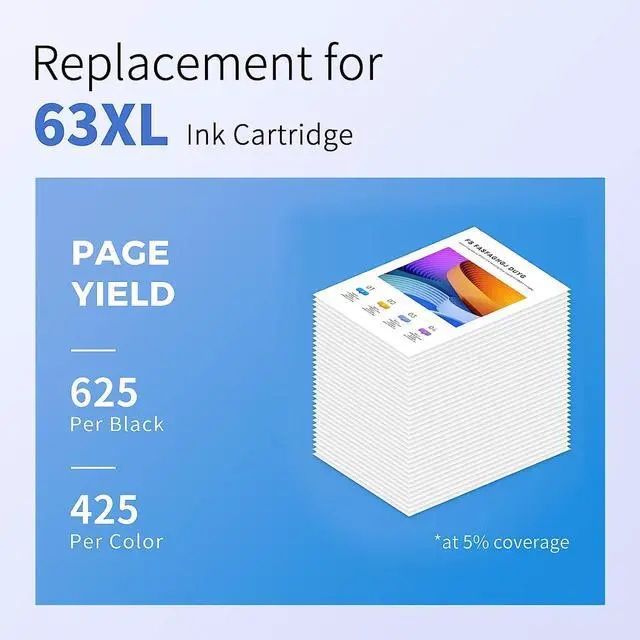 Alt view image 3 of 7 - MYCARTRIDGE SUPRINT 63XL Ink Cartridges Black Color Combo Pack Remanufactured Ink Cartridge Replacement  63XL 63 XL for OfficeJet 5255 4650 3830 5258 4652 Envy 4520 4512 Printer 63 Ink