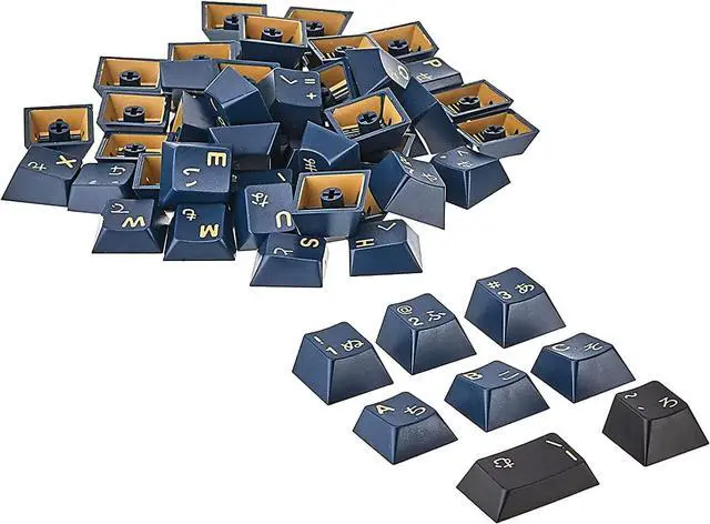 Alt view image 4 of 7 - DROP + Redsuns GMK Blue Samurai Custom Mechanical Keyboard Gaijin Alphas Keycap Set - 55-Keys, Doubleshot ABS, Cherry Profile (Blue, Gaijin) MDX-35037-2