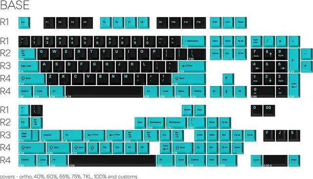 Alt view image 3 of 4 - DROP + MiTo GMK Pulse Custom Mechanical Keyboard Keycap Set - 163-keys, Doubleshot, Cherry Profile, for 40%, 60%, 65%, TKL, 1800 Layouts, etc. (Base Kit),Turquoise