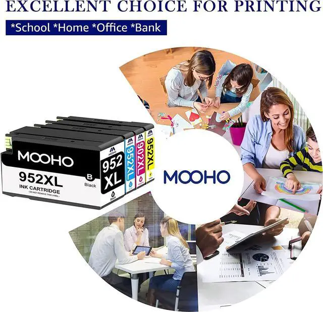 Alt view image 6 of 6 - Mooho Remanufactured Ink-Cartridge Replacement 952 XL 952XL OfficeJet 8710 8720 7740 8715 8210 8740 8725 7720 8702 8216 8730 Printer Ink (Black Cyan Yellow Magenta,4 Pack)