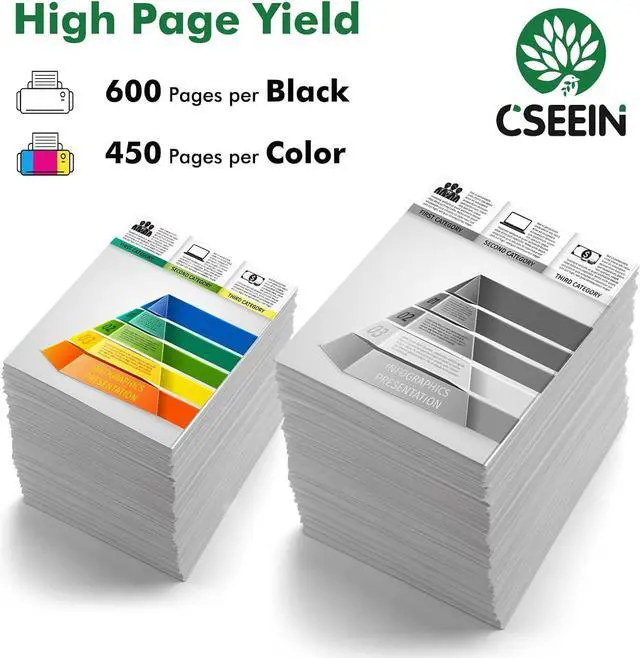 Alt view image 3 of 7 - Remanufactured Printer Ink Cartridges  Ink 67 67XL Black and Color Combo Pack,  Envy 6055 6052 6075 Envy Pro 6452 6455 6458 DeskJet 2732 2752 2755 DeskJet Plus 4155 4152 4140 Replacement