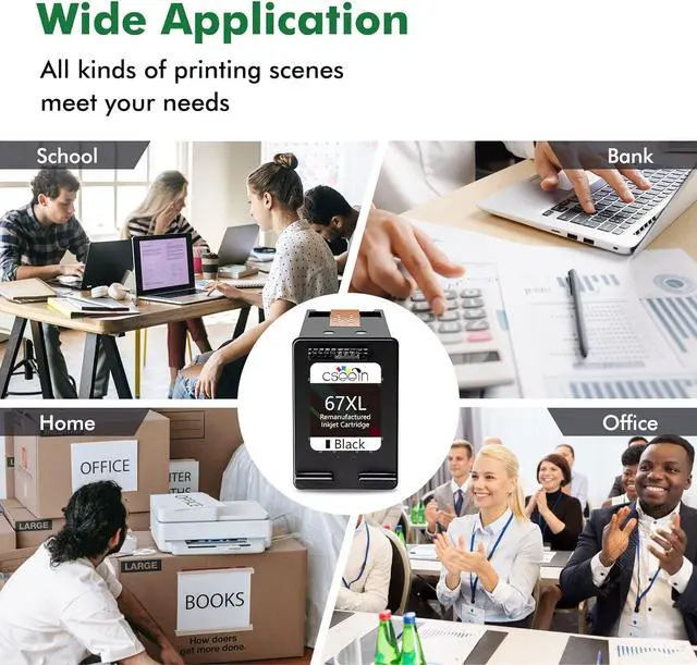 Alt view image 5 of 7 - Remanufactured Ink Cartridges Ink 67 67XL,Black Printer Ink Replacement Combo Pack Envy 6055 6052 6075 Envy Pro 6452 6455 6458 Deskjet 2732 2752 2755 Deskjet Plus 4155 4152 4140