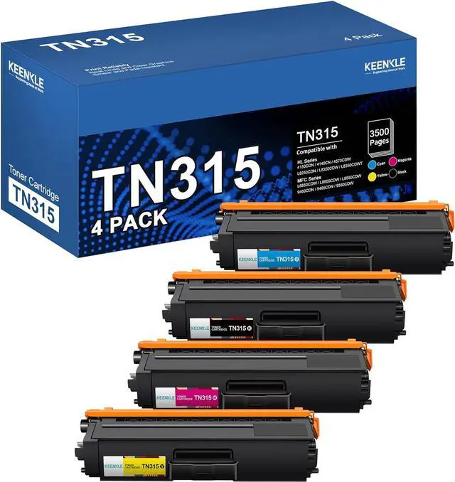 Main image of KEENKLE Compatible Toner Cartridge Replacement for Brother TN315 TN310 TN-315 use for Brother HL-4140CW HL-4570CDW HL-4570CDWT MFC-9560CDW MFC-9970CDW Printer Tray (Black Cyan Yellow Magenta, 4 Pack)