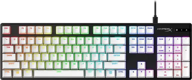 Alt view image 4 of 5 - HyperX PBT Keycaps Full Key Set, Double Shot PBT 104 Keys White - 519T5AA