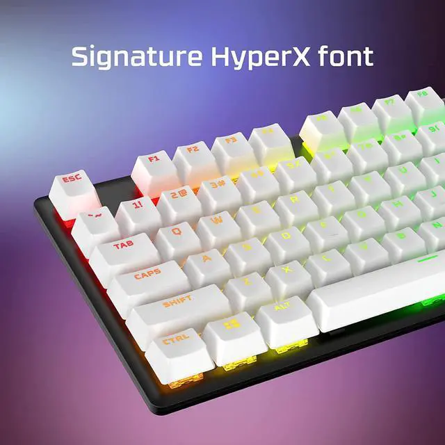Alt view image 2 of 5 - HyperX PBT Keycaps Full Key Set, Double Shot PBT 104 Keys White - 519T5AA