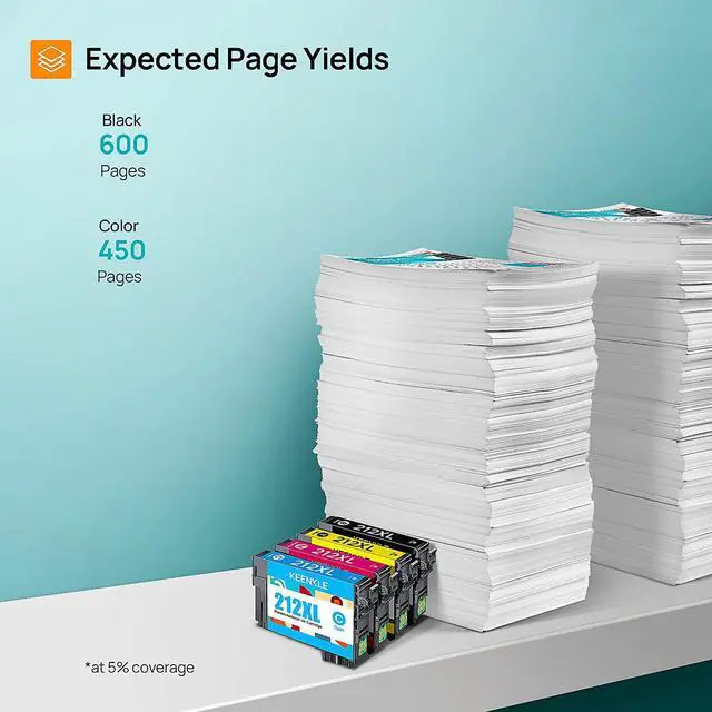 Alt view image 4 of 7 - KEENKLE 212XL Ink Cartridges for Epson Printer Remanufactured 212 212XL Ink Replacement for Epson 212XL T212XL 212 XL T212 to use with XP-4100 XP-4105 WF-2830 WF-2850 Printer 4 Pack