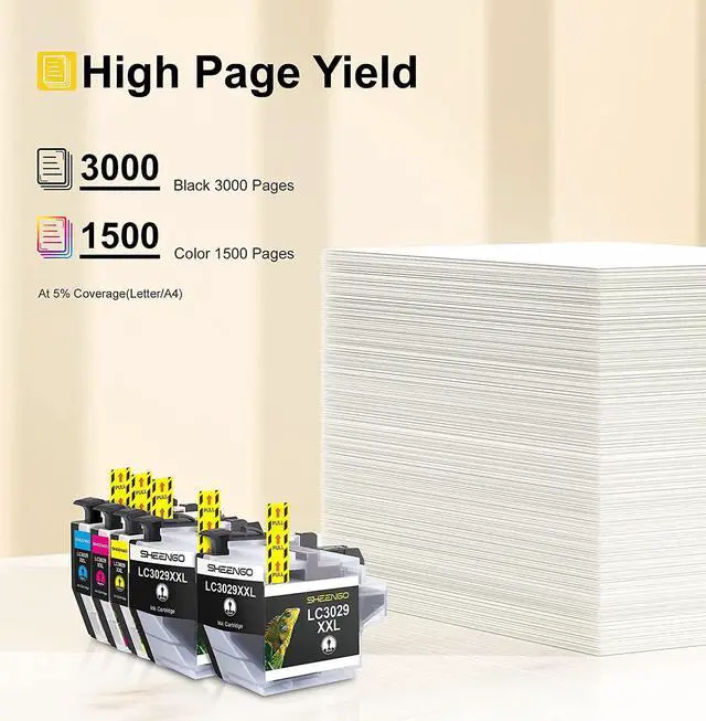 Alt view image 3 of 7 - LC3029 XXL 5PKS Super High Yield Compatible Ink Cartridges  LC3029 Ink Cartridges for MFC-J6535DW MFC-J6935DW MFC-J5830DW Printer (5 Pack)