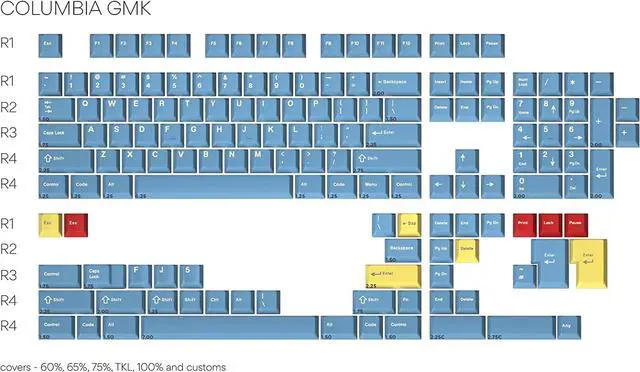 Alt view image 2 of 6 - DROP + MiTo GMK Godspeed Custom Keycap Set - Doubleshot Cherry Profile - Compatible with Cherry-MX Style Stems & Layouts: 60%, 65%, 75%, TKL, 100% Mechanical Keyboards (Columbia Kit)