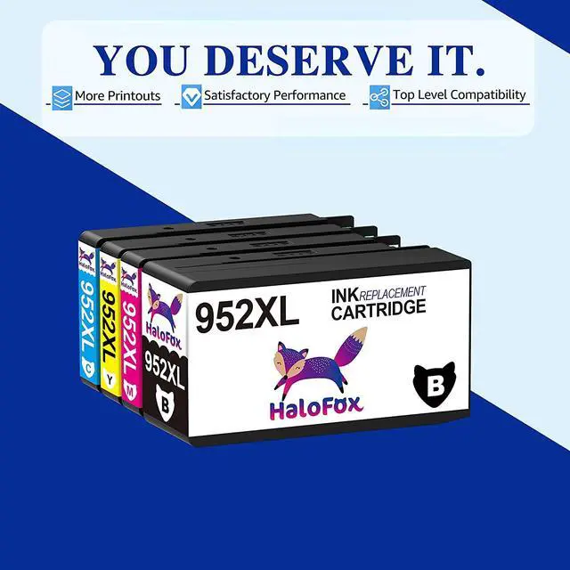 Alt view image 2 of 6 - HaloFox Remanufactured Ink-Cartridge Replacement  952 XL 952XL with Updated Chips  OfficeJet Pro 8710 8720 7720 7740 8740 8715 8730 8725 8702 8216 8210 Printer Ink (4-Pack)