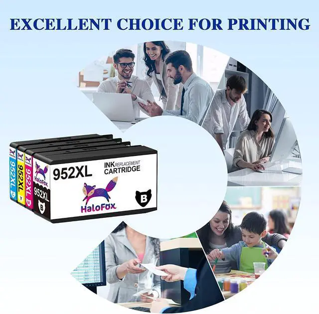 Alt view image 6 of 6 - HaloFox Remanufactured Ink-Cartridge Replacement  952 XL 952XL with Updated Chips  OfficeJet Pro 8710 8720 7720 7740 8740 8715 8730 8725 8702 8216 8210 Printer Ink (4-Pack)