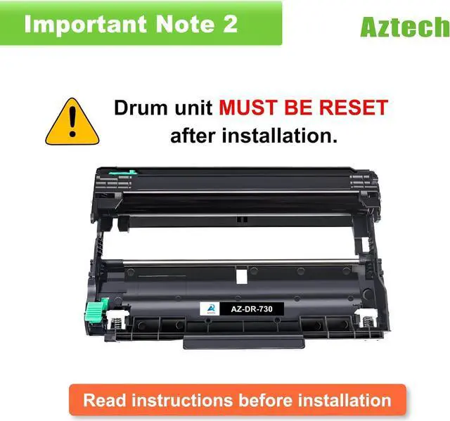 Alt view image 3 of 7 - Aztech Compatible Drum Unit Replacement DR730 DR-730 DR 730 for MFC-L2710DW MFC-L2750DW HL-L2395DW HL-L2370DW HL-L2350DW HL-L2390DW DCP-L2550DW MFC-L2750DWXL Printer (Black 2-Pack)
