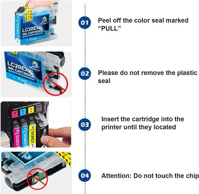 Alt view image 5 of 7 - DOUBLE D Upgraded LC20E Compatible Replacement  LC20E LC-20E XXL Ink Cartridges  MFC-J985DW J775DW J5920DW J985DWXL Printer (4BK+2C+2M+2Y) 10 Pack-Updated Version