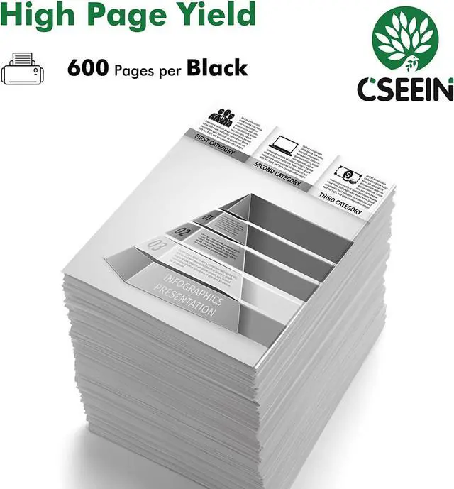 Alt view image 3 of 7 - Remanufactured Ink Cartridges Ink 67 67XL,Black Printer Ink Replacement Combo Pack Envy 6055 6052 6075 Envy Pro 6452 6455 6458 Deskjet 2732 2752 2755 Deskjet Plus 4155 4152 4140