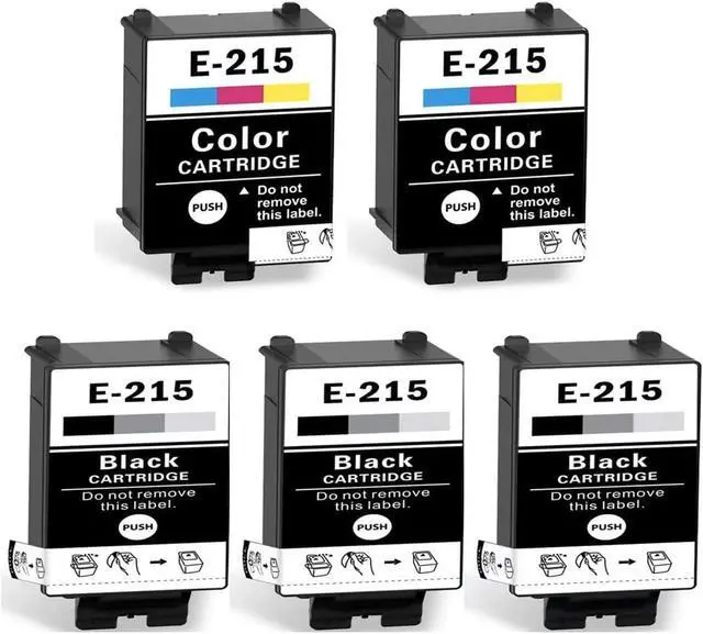 Main image of YLULEFFA 215 Ink Cartridges T215 Remanufactured for WF-100 WF-110 wf110 wf100 Printer, Pigment 5-Pack: 3 Black, 2 Color
