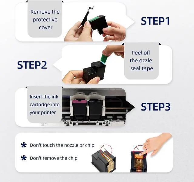 Alt view image 5 of 6 - InkSpirit Remanufactured 67 Ink Cartridge Black Color Combo Pack, Replacement  67XL for DeskJet 2700 2725 2752 2755 2732 Plus 4100 4152 4155 4140 Envy 6000 6055 6052 Pro 6400 Printer, 2 Pack