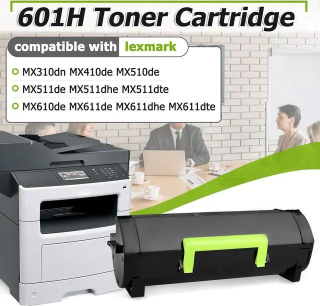 Alt view image 2 of 7 - 601H (60F1H00) Toner Cartridge Compatible with Lexmark Printer MX310dn, MX410de, MX510de, MX511de, MX511dhe, MX511dte, MX610de, MX611de, MX611dhe and MX611dte (Black,10,000 Pages)