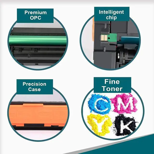 Alt view image 4 of 6 - 4-Pack Compatible 130A Black,Cyan, Magenta, Yellow Toner Cartridges Color Laserjet pro MFP m177fw,M176n Printer Ink