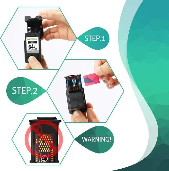 Alt view image 6 of 7 - GREENBOX Remanufactured Ink Cartridge Replacement  64 XL 64XL High-Yield  Envy Photo 7855 7155 6255 6230 6252 6258 7120 6220 7130 7132 7158 7164 7820 7830 7858 7864 7800 Printer (2 Black)