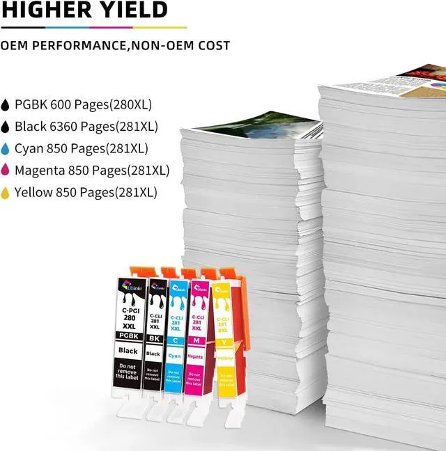 Alt view image 4 of 6 - Ubinki 280XL 281XL Combo Ink Cartridge 10 Pack