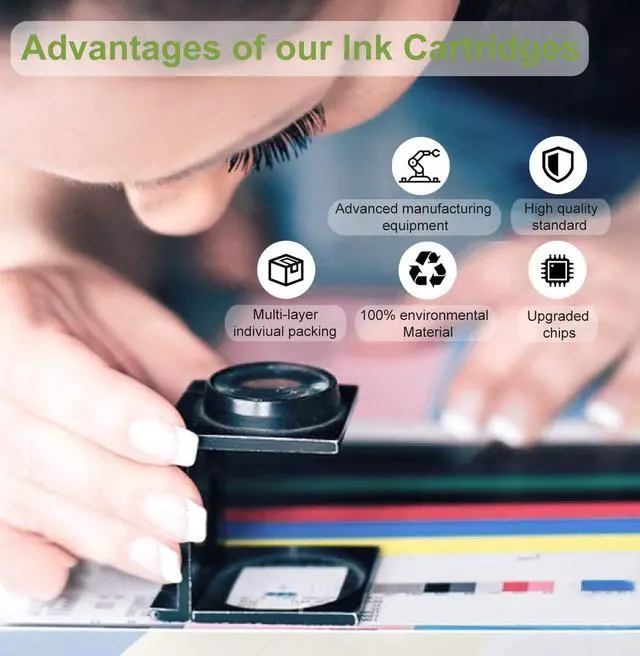 Alt view image 5 of 6 - 812XL Ink Cartridges Remanufactured Replacement  812 812 XL Ink Cartridges for WF-7840 WF-7820 WF-7310 EC-C7000 Printer (2 Black)