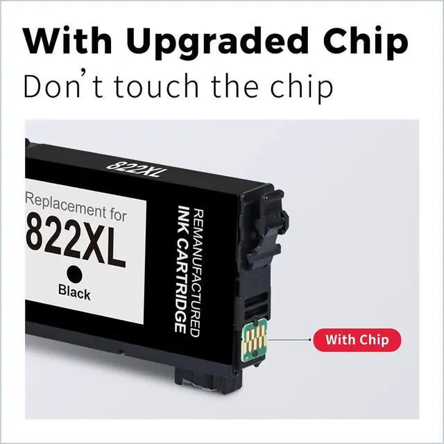 Alt view image 5 of 7 - LEMERO 822XL Ink Cartridges Combo Pack Remanufactured Replacement  822XL 822 for Workforce Pro WF-3820 WF-4830 WF-4833 WF-4820 (4 Pack Black Cyan Magenta Yellow, Ink 822)