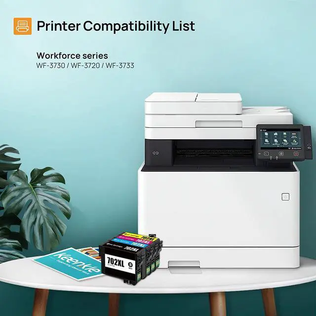 Alt view image 2 of 6 - 702 702XL Ink Cartridge Replacement for Epson 702 XL 702XL T702XL to use with Workforce Pro WF-3720 WF-3730 WF-3733 Printer with New Upgraded Chips (1 Black, 1 Cyan, 1 Magenta, 1 Yellow)