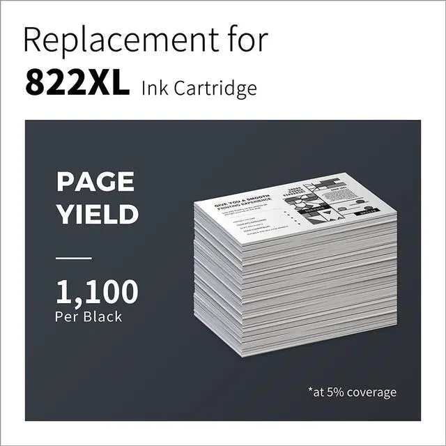 Alt view image 4 of 7 - LEMERO UTRUST Remanufactured Ink Cartridge Replacement for Epson 822XL T822 822 XL T822XL use with Epson Workforce Pro WF-3820 WF-4830 WF-4820 WF-4833 WF-4834 (Black, 2-Pack)