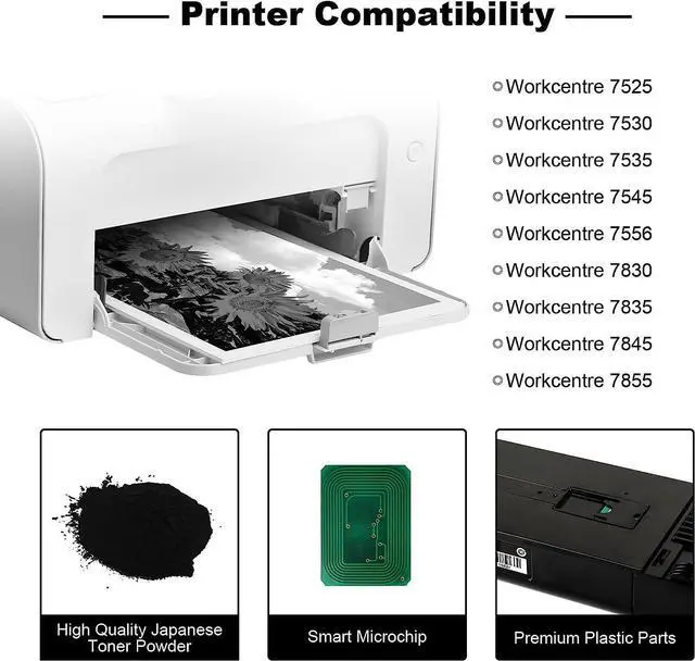 Alt view image 2 of 7 - Ennovor Remanufactured Toner Cartridge for Xerox Workcentre 7525/7530/7535/7545/7556/7830/7835/7845/7855 Compatible with 006R01513 Black Toner 26000 Pages-1 Pack
