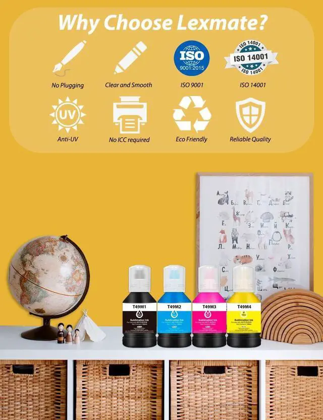 Alt view image 3 of 6 - 4x140ml T49M Autofill Sublimation Ink  SureColor F170 F570 Dye-Sublimation PrinterT49M1 T49M2 T49M3 T49M4 4 Pack