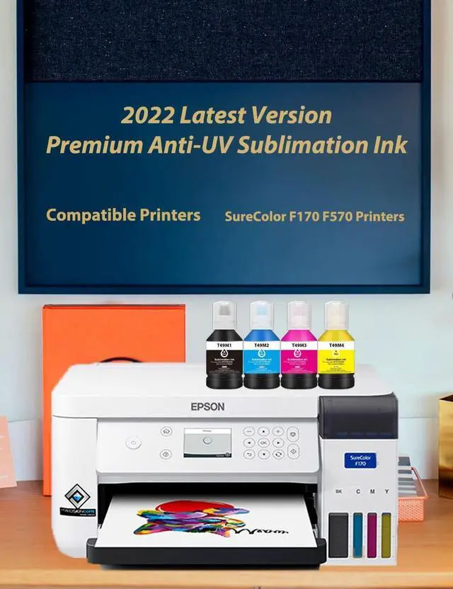 Alt view image 4 of 6 - 4x140ml T49M Autofill Sublimation Ink  SureColor F170 F570 Dye-Sublimation PrinterT49M1 T49M2 T49M3 T49M4 4 Pack