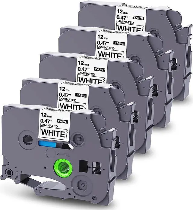 Main image of Ptouch Label Maker Tape 12mm 0.47 White Replacement for Brother P Touch TZe-231 TZ231 Tze231 Laminated Tape for Brother P-Touch PT-D210 PT-H110 PT-D400 PT-D600 Label Maker, Black on White, 5 Pack