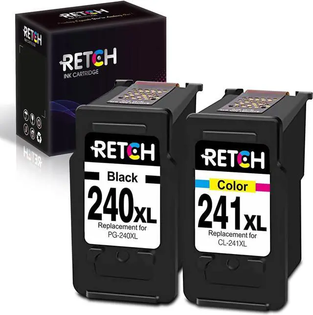 Main image of RETCH ReManufactured Ink Cartridges Replacement for Canon 240 and 241 PG-240XL 240 XL Combo Pack for Canon PIXMA MG3620 MX472 MX452 MG3220 MG3520 MG2220 Tray Inkjet Printer (1 Black 1 Tri-Color)
