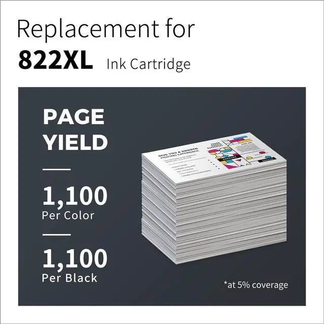 Alt view image 4 of 7 - LemeroUtrust 822XL Remanufactured Ink Cartridge Replacement  822XL 822 XL T822XL use with Epson Workforce Pro WF-4830 WF-3820 WF-4820 WF-4833 WF-4834 (Black Cyan Magenta Yellow, 4-Pack)
