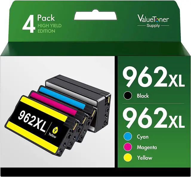 Main image of Valuetoner Supply Remanufactured 962XL Ink Cartridges Combo Pack Replacement  962XL 962 XL for OfficeJet Pro 9015e 9018e 9015 9010 9025 9020 9018 9012 9028 Printer (Black, Cyan, Magenta, Yellow)