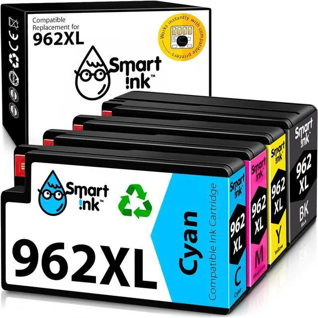 Main image of Smart Ink Compatible Ink Cartridge Replacement  962XL 962 XL (Black XL & C/M/Y XL 4 Combo Pack) to use with Officejet Pro 9015 9010 9018 9022 9025 9020 9019 9013 9016 Officejet 9012
