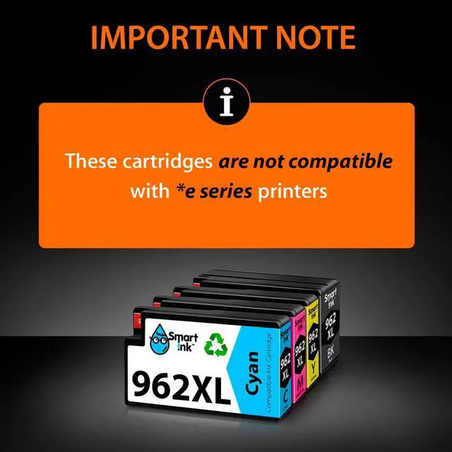 Alt view image 2 of 7 - Smart Ink Compatible Ink Cartridge Replacement  962XL 962 XL (Black XL & C/M/Y XL 4 Combo Pack) to use with Officejet Pro 9015 9010 9018 9022 9025 9020 9019 9013 9016 Officejet 9012