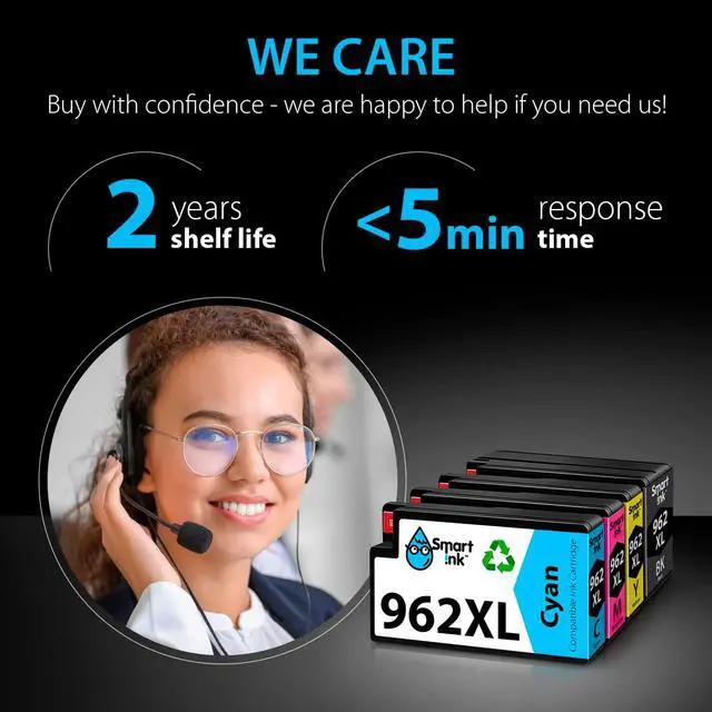 Alt view image 7 of 7 - Smart Ink Compatible Ink Cartridge Replacement  962XL 962 XL (Black XL & C/M/Y XL 4 Combo Pack) to use with Officejet Pro 9015 9010 9018 9022 9025 9020 9019 9013 9016 Officejet 9012