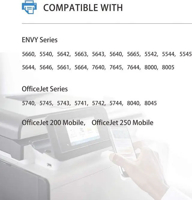 Alt view image 2 of 6 - TEINO 62XL Remanufactured Ink Cartridge Replacement  62XL 62 use with OfficeJet 200 250 Mobile Envy 7640 5660 7645 5540 5740 5643 5640 8000 OfficeJet 5740 5745 5743 (Black Tri-Color, 2-Pack)