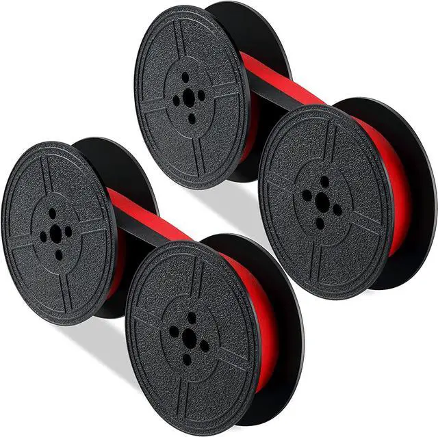 Main image of Jecery 2 Pairs Universal Typewriter Ribbon Twin Spool Typewriter Ribbon Red and Black Twin Spool Replacement Pack for Most Typewriter
