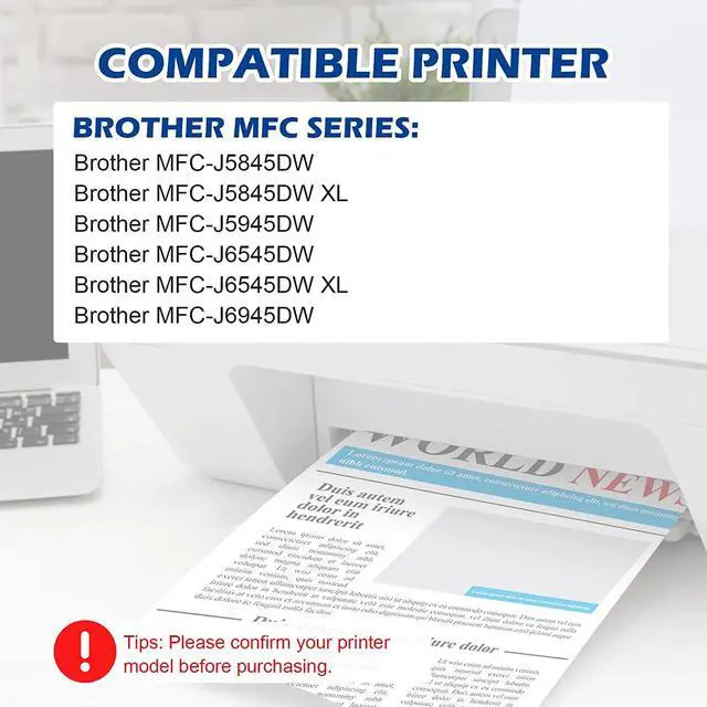 Alt view image 2 of 7 - DOUBLE D LC3037 Ink Cartridges Compatible Replacement  LC3037 LC3037XXL LC3039, High Yield use with MFC-J6945DW MFC-J5845DW XL MFC-J5945DW MFC-J6545DW XL (2BK/C/M/Y) 5 Pack