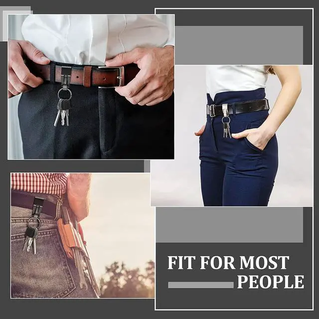 Alt view image 5 of 7 - Moxweyeni 4 Pieces Belt Key Clip Key Holder, Black, Silver | Metal Clip Keychain Security Hook, Quick Access Rings for Work Office, Stainless Steel Build, Hands-free Carrying