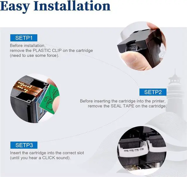 Alt view image 5 of 7 - 61 Black Color Combo Pack, Remanufactured Ink Cartridge Replacement  61XL HP61 for Envy 4500 5530 4502 4501 OfficeJet 4630 4635 2620 DeskJet 2540 3050 2050 1000 1010 1510 3510 Printers (2 Pack)