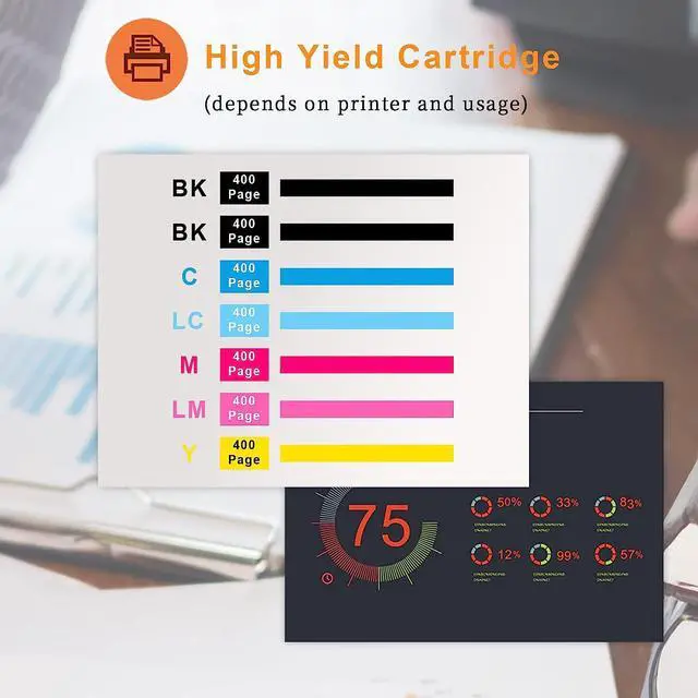 Alt view image 3 of 7 - Run Star 7 Pack T048 Remanufactured Ink Cartridge Replacement  48 T048 use  Stylus Photo R200 R220 R300 R300M R320 R340 RX500 RX600 RX620 Printer (2BK/C/M/Y/LC/LM)